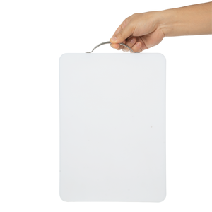 Planche à découper en plastique blanc avec poignée en acier inoxydable, antidérapante, facile à nettoyer, de qualité alimentaire - Product Image 1