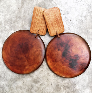 Classic Look Women Drop Earrings Wooden & <b>Resin</b> Textured Unique Design for Wedding Party Event Gifts For Woman Fashion Jewelry - Product Image 5