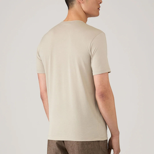 เสื้อยืดคอกลมโอเวอร์ไซส์ผ้าคอตตอนถักน้ำหนักมาก 100% สำหรับผู้ชาย ระบายอากาศได้ดี ขายส่งแบบใหม่ - Product Image 2