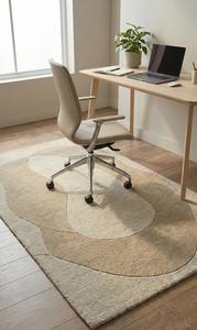 Tapis géométrique moderne abstrait en laine douce à poils moyens, tufté à la main, antidérapant, avec support en toile de coton pour salon et chambre à coucher - Product Image 2