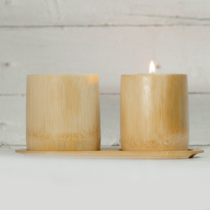 Centerpieces for Birthday Party Center Table Decoration Piece <b>Tea</b> <b>Light</b> <b>Scented</b> Candle in Natural Bamboo Container - Product Image 2