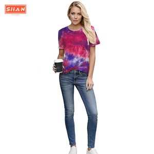 Wholesale Women's <b>Tie</b> <b>Dye</b> Short Sleeve T-<b>Shirt</b> Crew Neck Regular Fit Cotton Jersey Casual Summer Top Casual summer outfit - Product Image 1