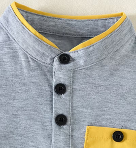 <b>Boys</b> Summer Casual Two-Piece Set Featuring Small Stand-<b>up</b> Collar Half-button Fashion Short-sleeve Jersey Print Top Stylish - Product Image 4