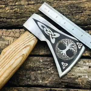 Burraq 16" Custom Handmade Carbon Steel Tomahawk Splitting <b>Axe</b> Rosewood Handle Leather <b>Camping</b> Hunting Outdoor DIY Industrial - Product Image 6