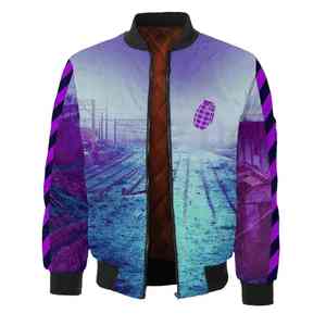 Vestes décontractées rétro personnalisées haut de gamme, nouvelles vestes bomber en satin polyester, veste d'hiver à col montant, tissu tissé, sublimation - Product Image 1