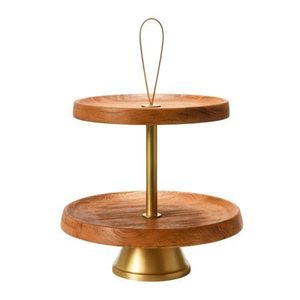 Elegant Natural Wood <b>Cake</b> <b>Stand</b> For Kitchen Party Dessert Serving With Decorative Style And Durable Round Surface - Product Image 2