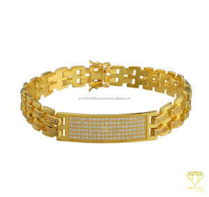 กำไลเทนนิสโมอิสซาไนต์ชุบทองคำสีกุหลาบ ดีไซน์ใหม่จาก Trisha Jewels เครื่องประดับฮิปฮอป รับรองโดย IGI สำหรับผู้ชาย ขายส่งสำหรับงานปาร์ตี้ - Product Image 5