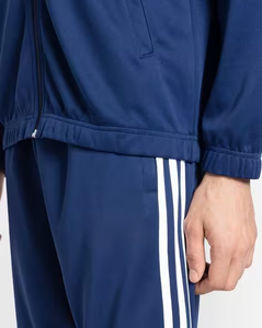 Ensemble de survêtement décontracté bleu marine pour homme, sweat-shirt à col rond et pantalon de survêtement, 100% polyester, respirant, tricoté, vêtements d'automne - Product Image 4