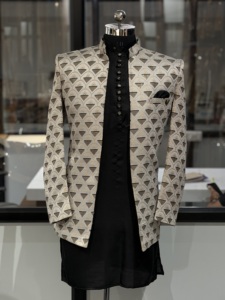 Latest Design For Groom Wear Jacket <b>Kurta</b> Set with Pant for Sangeet and Reception Night - Product Image 5