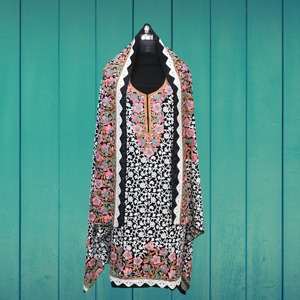 Nouvelle collection de créateurs, salwar kameez en faux georgette avec broderie, ensemble de fête entièrement cousu, prêt à porter, séchage rapide, toutes saisons - Product Image 6