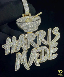 Luxury Custom Name Necklace Moissanite Diamond Pendant Hip Hop Streetwear Jewelry For Men - Product Image 5