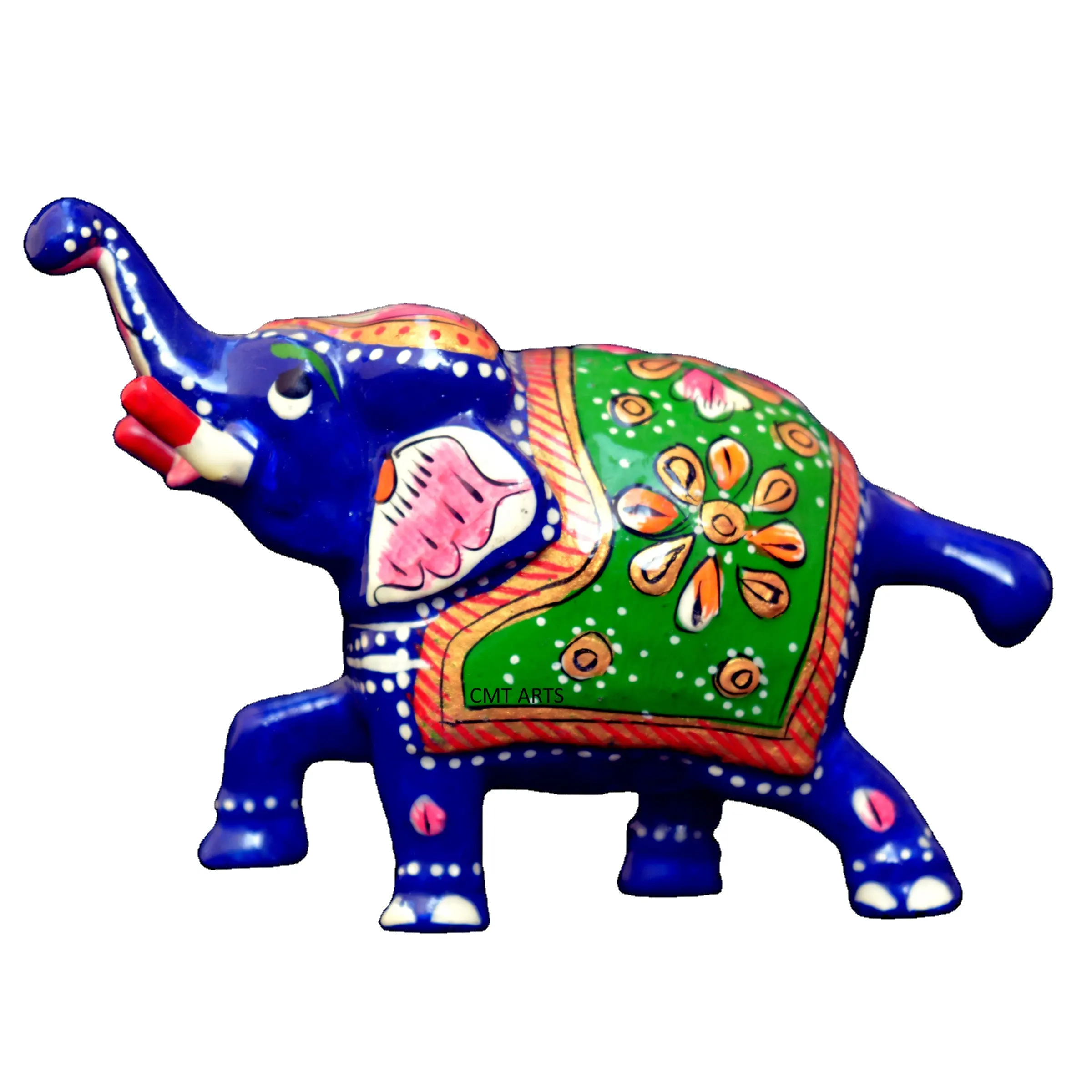 Metal Painting Elephant Decorative Showpiece Multicolor Beautiful Sculpture Home Decore Gifting Arts Creative