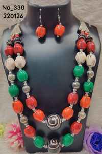 Collar de cuentas de resina y aleación hecho a mano, diseño geométrico moderno para moda unisex, bodas, compromisos y fiestas. - Product Image 6