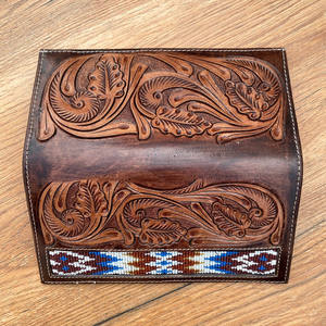 Vente chaude mode usiné à la main perlé Long portefeuille pour hommes de haute qualité en cuir véritable multi-fonction carte de crédit portefeuilles de luxe - Product Image 5