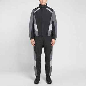 Custom <b>Men's</b> Windbreaker Tracksuit <b>Thermal</b> Print Embroidery Lightweight Zip Contrast Color 2 Piece Biker Sportswear OEM - Product Image 1