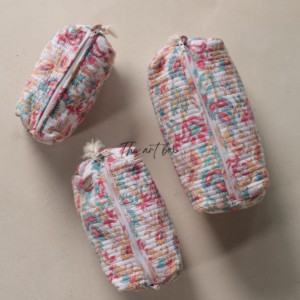 Wholesale Assorted Bags Hand Block Printed Quilted Cotton Cosmetic Bags (Set of 3) - Product Image 2