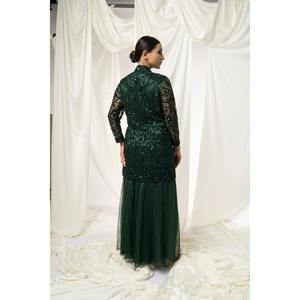 Luxury-Look Modern Womens Floor-Length Mermaid Evening Gown | <b>Jacket</b> Pant Set Featuring <b>Sequin</b> Embroidery Breathable Fabric Fits - Product Image 2