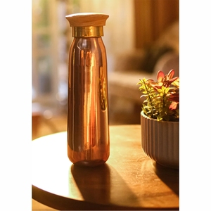 Juego de Botellas de Agua de Cobre Impresas a Mano de 1000 ml con 2 Vasos, Juego de Botellas de Cobre Puro Ayurvédico a Prueba de Fugas OEM - Product Image 5