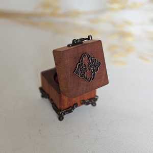 Handmade Classic Square Wooden Jewelry <b>Ring</b> <b>Box</b> Magnetic Closure <b>for</b> Proposal <b>Wedding</b> <b>Ceremony</b> Special Occasions Custom Logo - Product Image 5