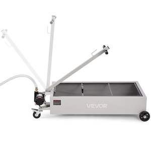 Bandeja de drenaje de aceite rodante de 20 galones de perfil bajo, manguera de 7,2 pies, bomba eléctrica, mango plegable en T, coches blancos resistentes a la corrosión a prueba de fugas - Product Image 1