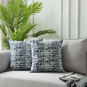 Set di 2 Copricuscini Decorativi Jacquard Blu Navy 18x18 Pollici per Divano, Sedili e Cuscini - Product Image 2