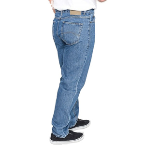 Jeans de Mezclilla de Algodón de Pierna Recta, Cintura Media, Corte Regular, Color Sólido, Estilo Casual para Hombre, Ropa de Otoño, Venta al Por Mayor - Product Image 5