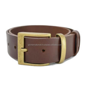 Ceinture en cuir véritable pour homme, en cuir de vachette brun, de haute qualité, sur mesure, en gros - Product Image 1