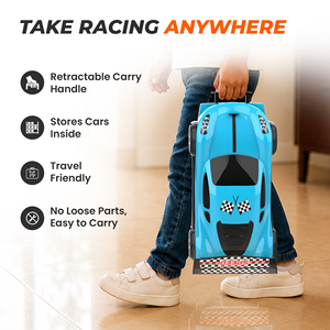 Mirana <b>Car</b>-in-<b>Car</b> <b>Garage</b> <b>Toy</b> for Kids | 4 Diecast Metal <b>Cars</b> | Foldable Storage Playset with Handle | Holds up to 16 Vehicles - Product Image 6