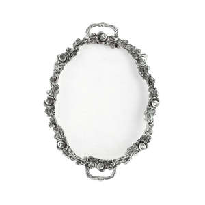 Bandeja de Servir Ovalada de Venta Rápida con Asa para el Hogar y la Oficina, Hecha de Aluminio, Bandeja de Servir de Plata Alemana a Bajo Precio - Product Image 4