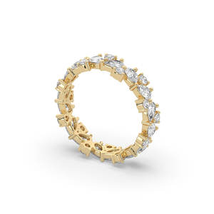 Anillo de Diamantes Cultivados en Laboratorio de 2.16Ct, Oro Sólido de 14K/10K, Corte Pera y Redondo Brillante, Estilo Único, Joyería Fina para Mujer, Banda de Eternidad Personalizada - Product Image 2