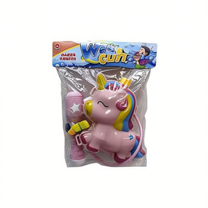 Pistola ad acqua a forma di unicorno in plastica per bambini con 2 serbatoi - Product Image 1