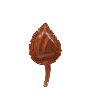 Bol en bois naturel de style bohème en forme de feuille, pour servir les fruits, fabrication artisanale indienne, prix de gros - Product Image 2
