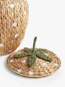 Strawberry-shaped storage basket for the living room, woven from water hyacinth in Vietnam. - Product Image 4