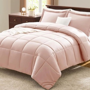 Ensemble de couette rose écologique moderne personnalisable 3 pièces 1 couette 2 taies d'oreiller toutes saisons - Product Image 2