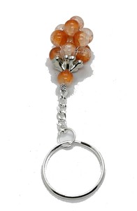 พวงกุญแจคริสตัลคุณภาพสูง หินอะเวนเจอรีนสีแดง รูปองุ่น หินธรรมชาติ ลูกปัดหินบำบัด พวงกุญแจของขวัญสำหรับผู้หญิง - Product Image 2