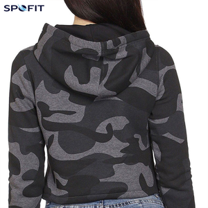 Sudadera con Capucha Corta de Camuflaje para Mujer, Marca SPOFIT, Manga Larga, Estilo Casual, Tejido Transpirable, para Otoño - Product Image 5
