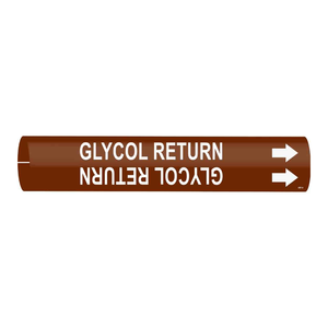 Brady Glycol Return Pipe <b>Marker</b> Snap-On/Strap-On for Industrial HVAC & Plant Piping - Product Image 3