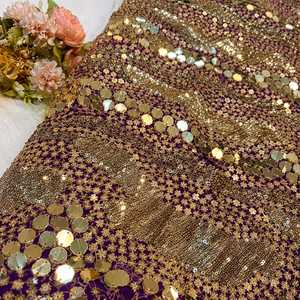 New Vision Gold <b>Sequin</b> Indian/Pakistani Style Floor-Length Maxi Dress Women Elegant Regular Fit Party Evening Gown Glamorous - Product Image 2