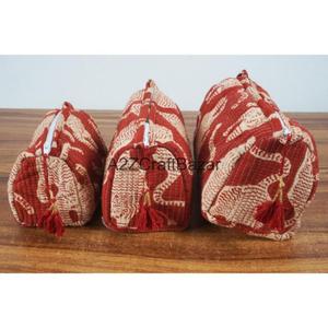 Set de Bolsas de Viaje Grandes Estilo Boho Chic de Jaipur, Suaves, Duraderas, Ligeras, Ecológicas, de Tela de Algodón Puro, Organizador de Cosméticos y Maquillaje - Product Image 2