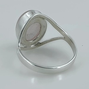 Rose <b>Quartz</b> Oval <b>Ring</b> 925 Sterling Silver Handmade Promise Jewelry for her gift for her <b>Ring</b> bezel settings January Birthstone - Product Image 3