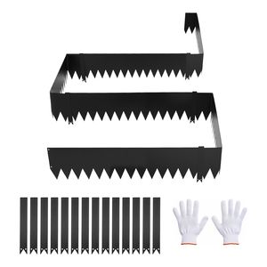 Set da 12 Bordure per Giardino in Acciaio Zincato 40 x 8 Pollici, Guanti da Giardinaggio in Metallo Resistenti e Attrezzatura Protettiva con 14 Clip di Montaggio - Product Image 1