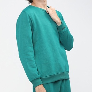 Sweat-shirt en molleton personnalisé OEM de haute qualité, col ras du cou, couleur unie, basique, mélange de coton, séchage rapide, pour homme - Product Image 5