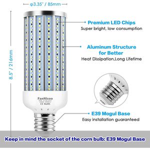 Lampadina LED a Pannocchia Equivalente a 500W, 5500 Lumen, 6500K, Base E39 Mogul, Luce Bianca Fredda per Grandi Aree - Product Image 6
