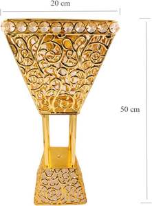 Mabkhara de Lujo con Cristales y Detalles Dorados, Diseño de Pedestal Alto con Filigrana, Quemador de Bakhoor Saudí al por Mayor, Premium para Majlis Oud Dakhoo - Product Image 3