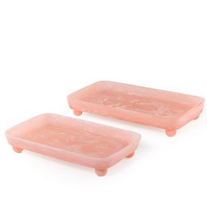 Swirl Resin Pink Serving Tray for Home or <b>Party</b> BSCI <b>Food</b> Safe Polyresin Kitchenware Fruit Salad or Vegetable Dish Bowl Tray - Product Image 1