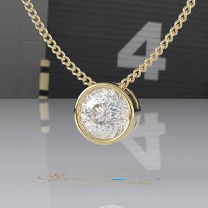 Colgante de moissanita portugués de oro macizo, colgante de diamante portugués cultivado en laboratorio, collar con colgante de diamante portugués para mujer - Product Image 1