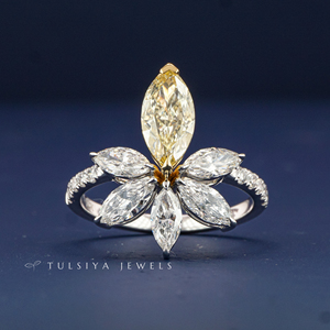 แหวนเพชรทองคำแท้ 14K สำหรับผู้หญิง แหวนหมั้นเพชรเลี้ยงในห้องปฏิบัติการ ดีไซน์เรียบหรู ของขวัญเครื่องประดับชั้นดี - Product Image 3