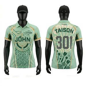 Women <b>Dart</b> Jersey 160 GSM Breathable Polyester Mint Green Geometric Panel Design Custom Sublimation Print Logo - Product Image 1