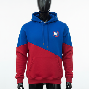 Sudadera con Capucha Premium Azul y Roja 100% Algodón, Optimizada para SEO, Estilo Urbano - Product Image 1