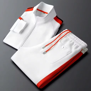 Ensemble de survêtement sportif pour homme, personnalisé pour équipe, en polyester léger, avec fermeture éclair quart de tour, coupe ample, longueur intégrale, finition délavée à l'acide - Hiver - Product Image 5